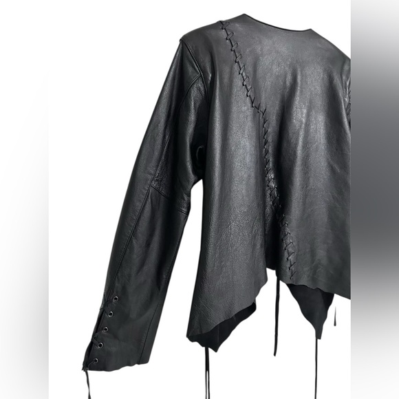NWT Women’s Rare Vintage Y2K Harley Davidson Asymmetric Black Leather Jacket XL - Picture 15 of 15